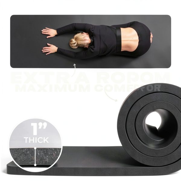 HemingWeigh Black Yoga Mat 70" Long-1