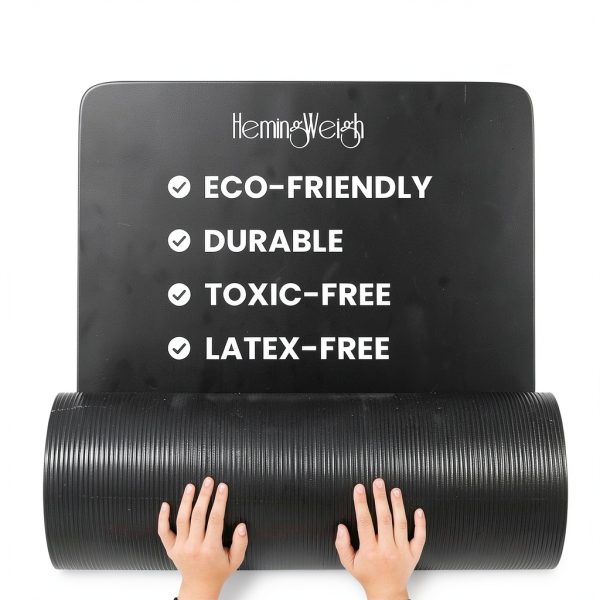 HemingWeigh Black Yoga Mat 70" Long-3