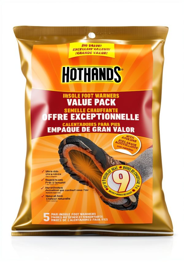Insole Foot Warmers HotHands 5-Pair Value Pack with Adhesive-0