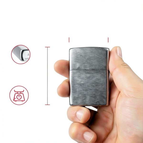 Zippo Classic Brushed Chrome Pocket Lighter - Windproof Flip Top-3