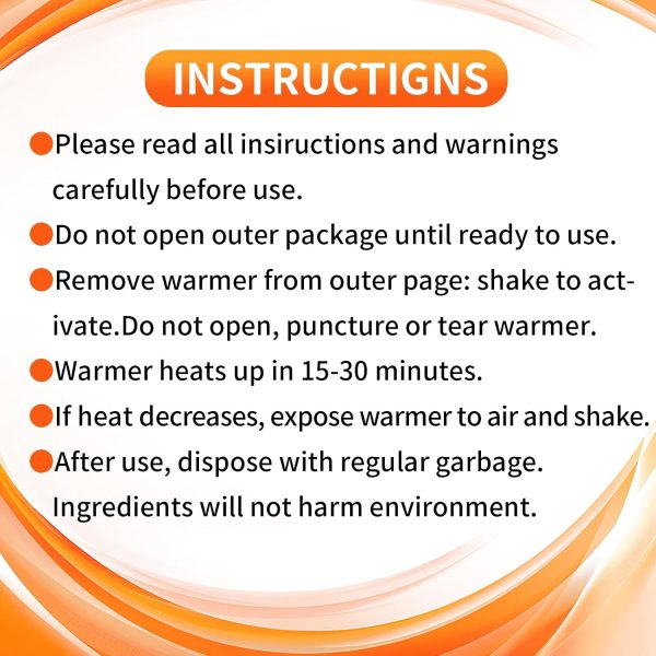 Hand Warmers Disposable TCANG 15 Hour Air Activated Odorless Pack-6